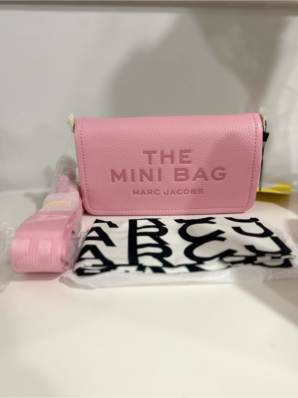 NWT Marc Jacobs The Leather Mini Bag Ribbon pink